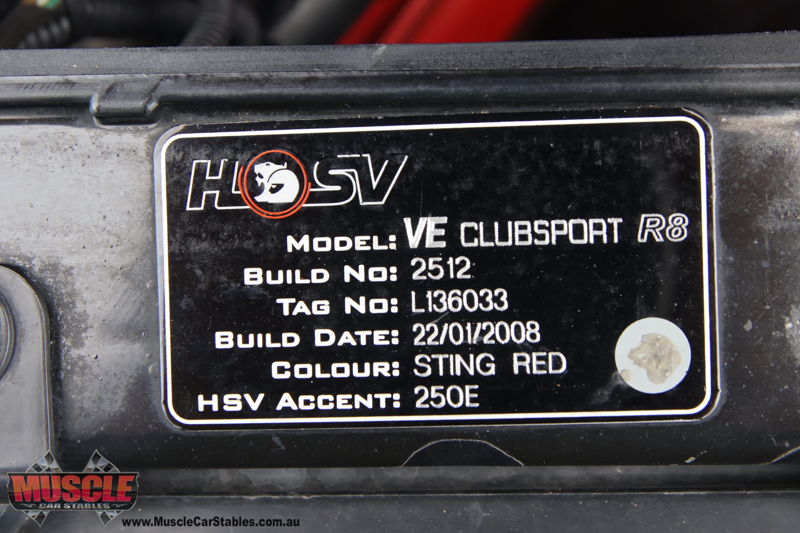 2008 VE Clubsport R8 HSV Tag